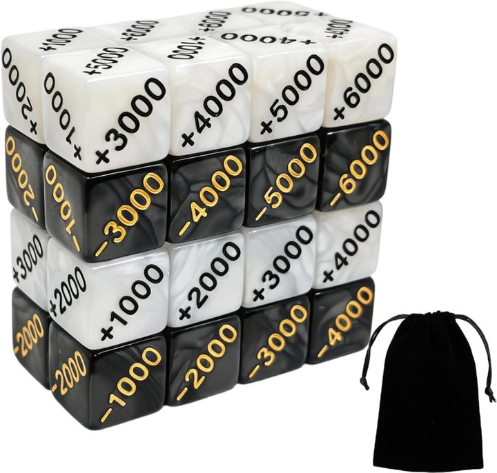 Power counter dice (+1000 / −1000)